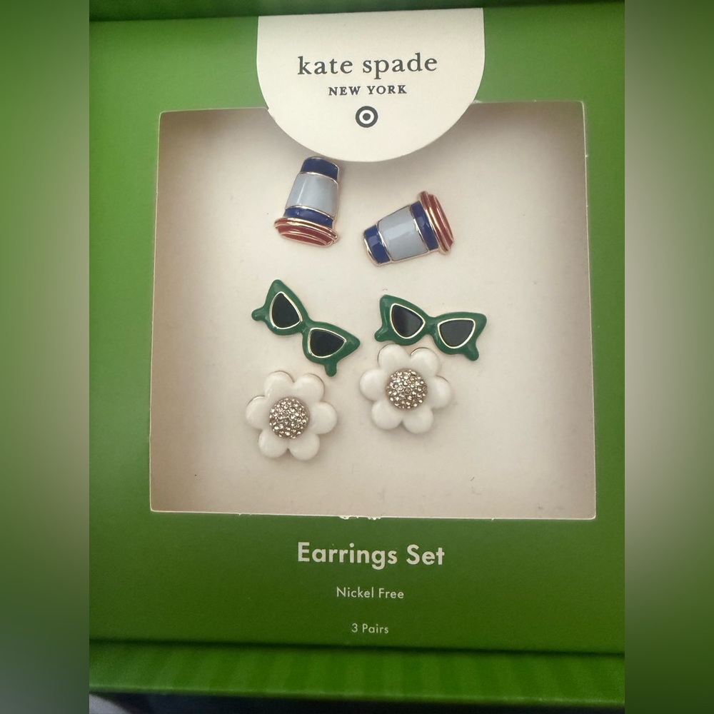 Kate Spade Blue and Green Earrings Set